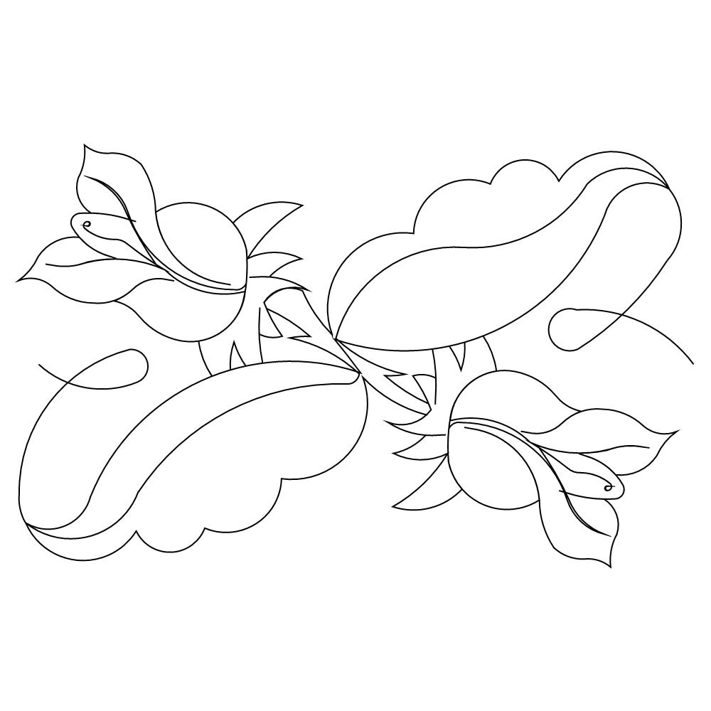 rosebud border 002 Digital Pattern Sweet Dreams Quilt Studio